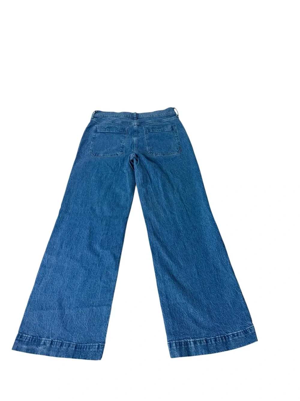 J. Crew Medium Blue High-Rise Wide Leg Jeans Size 27 Stretch Denim
